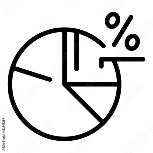Social media marketing pie chart icon. Outline Social media marketing pie chart vector icon for web design isolated on white background