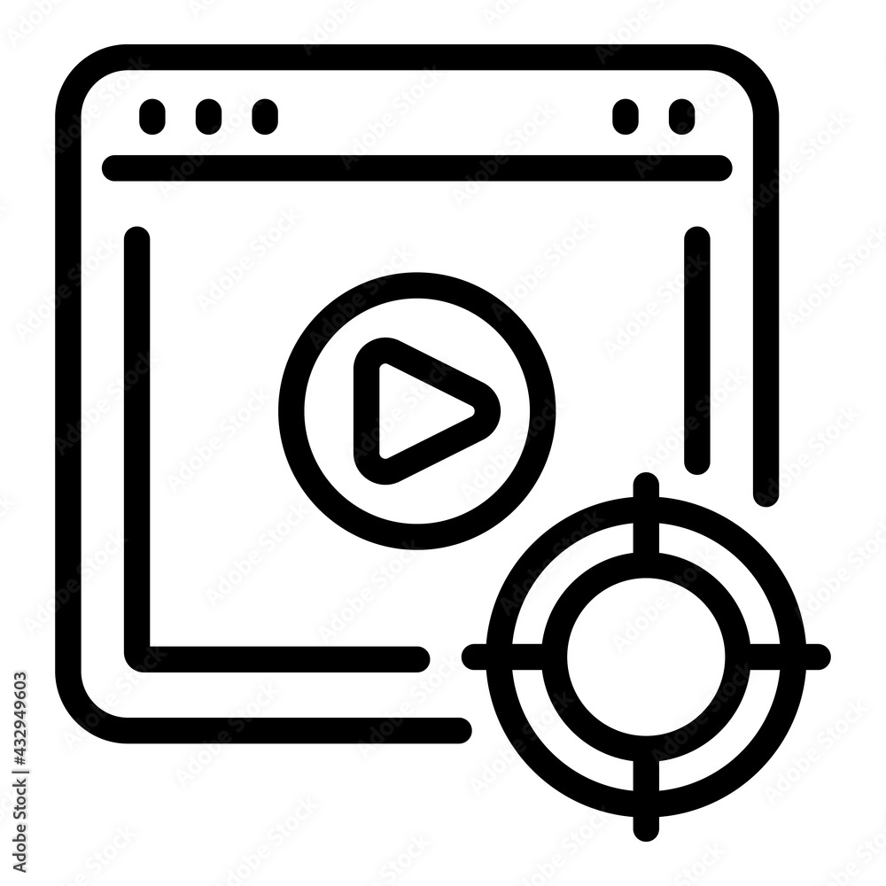 Web video marketing icon. Outline Web video marketing vector icon for web design isolated on white background Web video marketing icon. Outline Web video marketing vector icon for web design isolated on white background