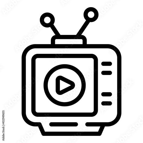 Tv marketing icon. Outline Tv marketing vector icon for web design isolated on white background