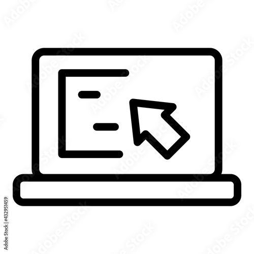Api laptop icon. Outline Api laptop vector icon for web design isolated on white background