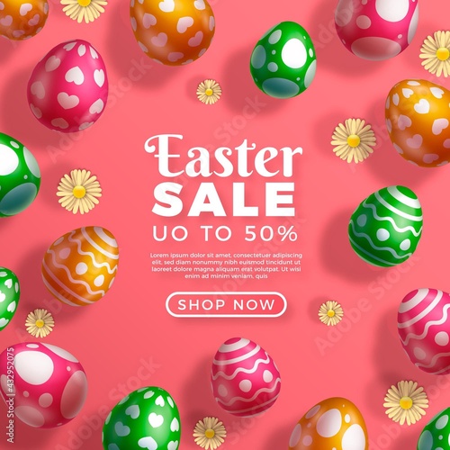 Realistic Easter Sale Illustration_