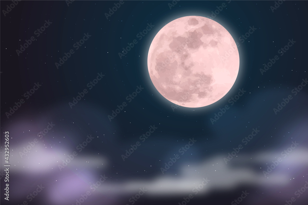 Realistic Full Moon Sky Background_3