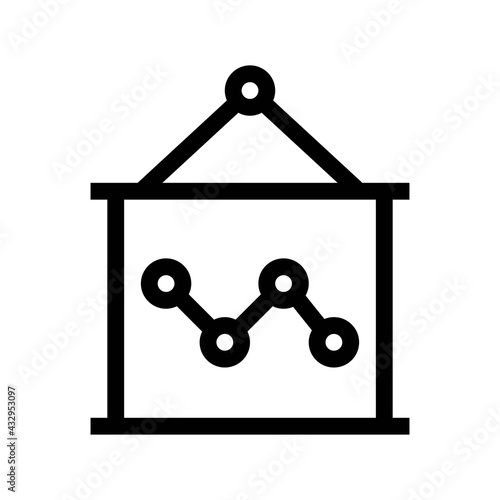 Icon Curve Graph With Style Outline