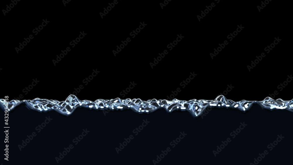 Realistic looping slow motion 3D animation of the dark water splashing against black screen rendered in UHD with alpha matte Realistic looping slow motion 3D animation of the dark water splashing against black screen rendered in UHD with alpha matte