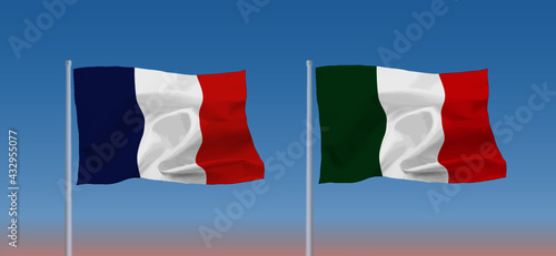 イタリアとフランスの国旗