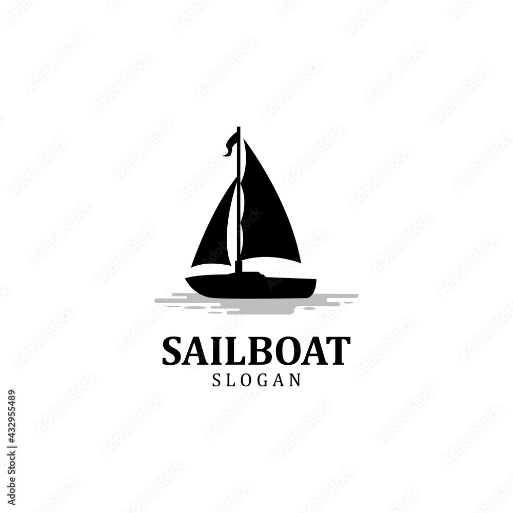 Asian Traditional Sailboat symbol design logo Asian Traditional Sailboat symbol design logo