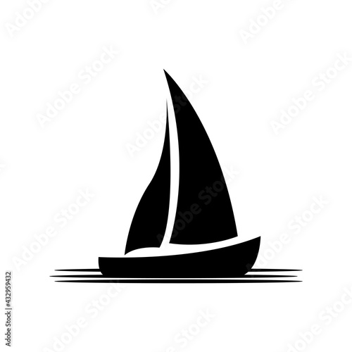 Asian Traditional Sailboat symbol design logo