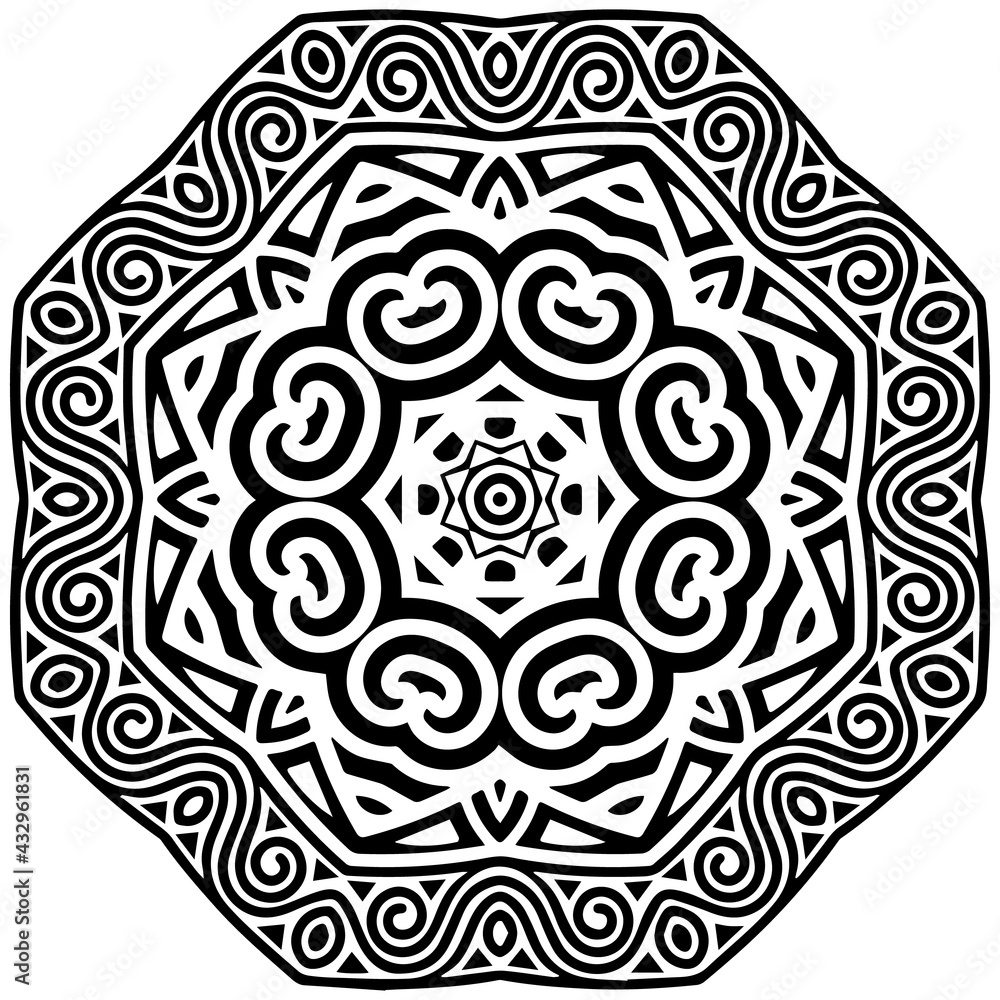 Ethnic isolated arabic oriental abstract pattern on white background. Geometric black white element for ornament. Template for design, creativity, wallpaper, textile, coloring. Ethnic isolated arabic oriental abstract pattern on white background. Geometric black white element for ornament. Template for design, creativity, wallpaper, textile, coloring.