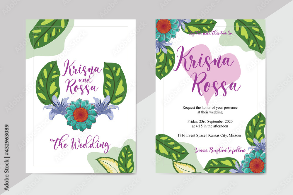 Foliage Wedding Invitation Template Foliage Wedding Invitation Template