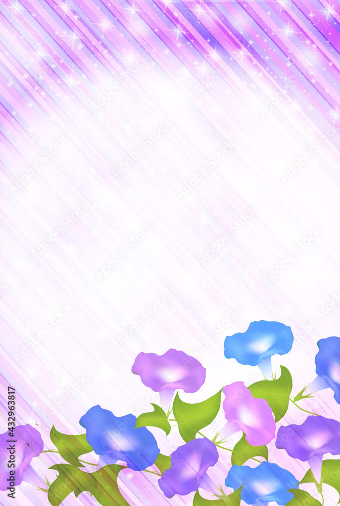 あさがお 暑中見舞い 和紙 背景 Stock Vector Adobe Stock