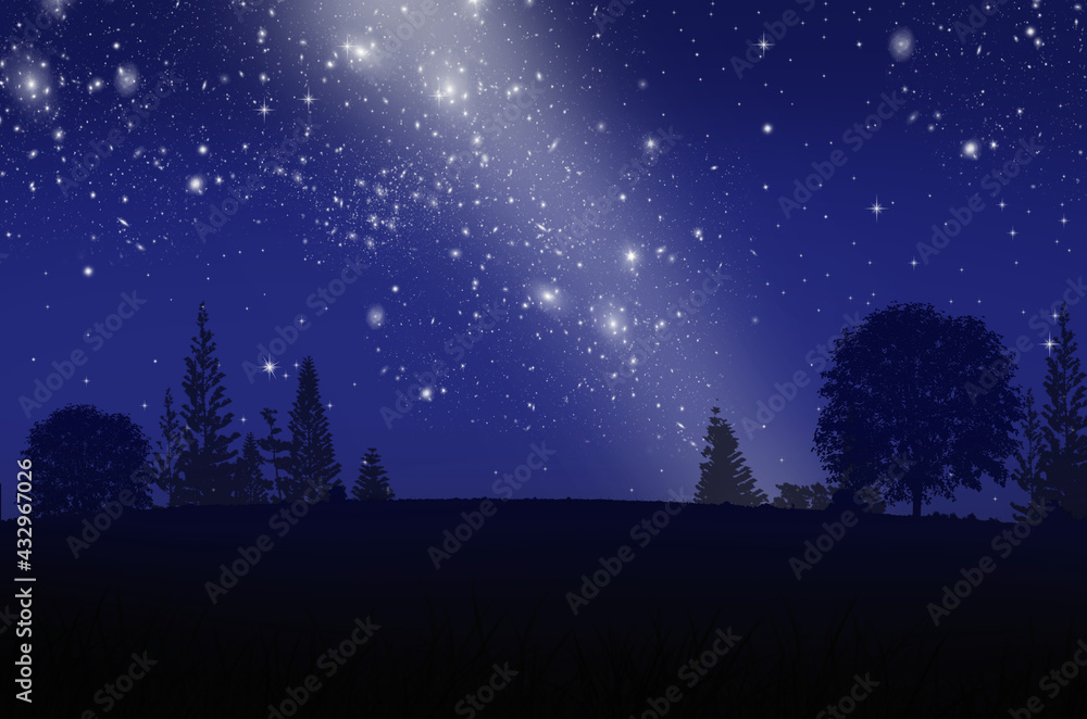 Fototapeta premium Beautiful bright stars with milky way night