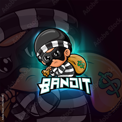 Bandit mascot esport logo design
