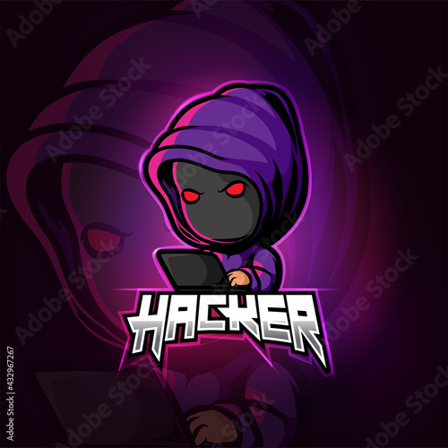Hacker mascot esport logo design