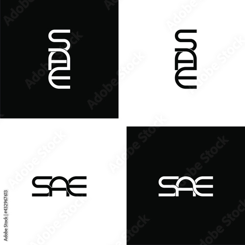 sae letter original monogram logo design set