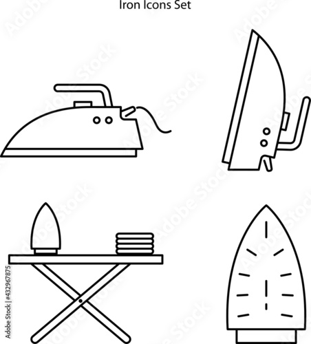 ironing icons set isolated on white background from stay at home collection. ironing icon thin line outline linear ironing symbol for logo, web, app, UI. ironing icon simple sign.
