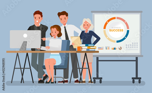 Business development concept. Business people character vector design.