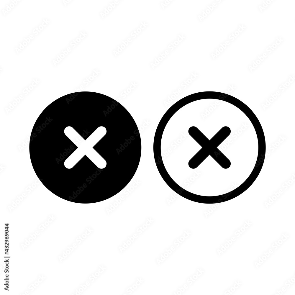 Fototapeta premium cross mark icon vector sign symbol