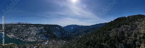 Aerial View of Big Bear Mountain in Southern California 