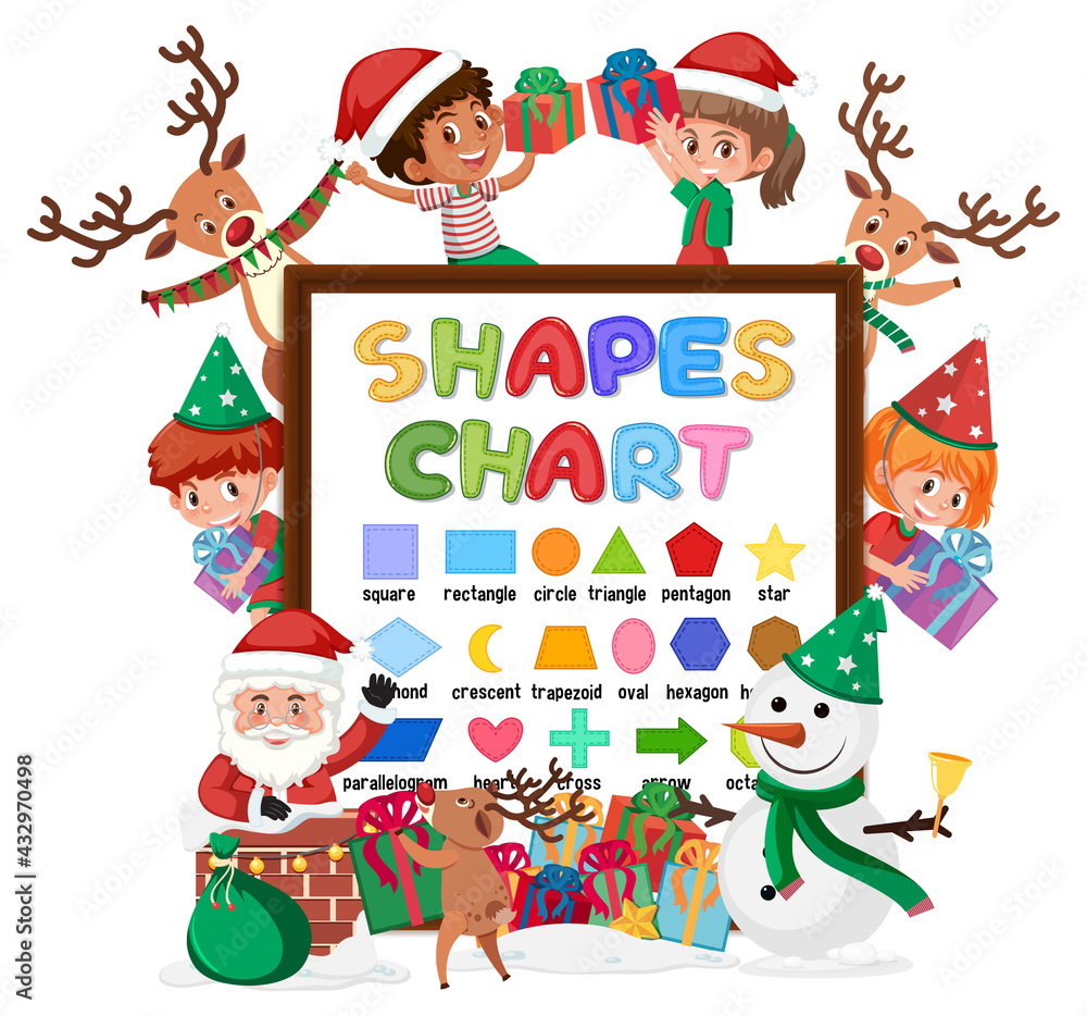 Shapes chart board with wild animals
