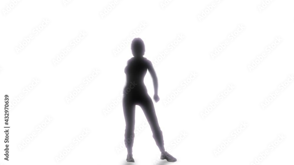 3D Animation Silhouette Hip Hop Dancer In Lighting Stage 3D Animation Silhouette Hip Hop Dancer In Lighting Stage