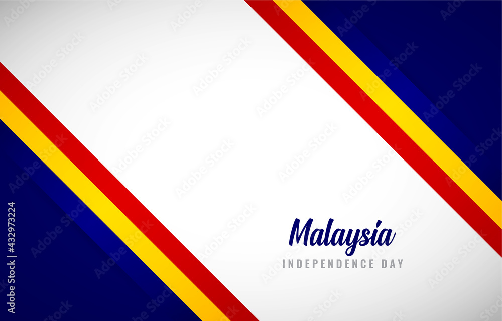 Happy Independence day of Malaysia with Creative Malaysia national country flag greeting background