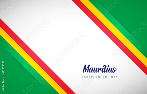 Happy Independence day of Mauritius with Creative Mauritius national country flag greeting background