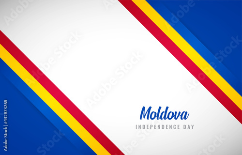 Happy national day of Moldova with Creative Moldova national country flag greeting background