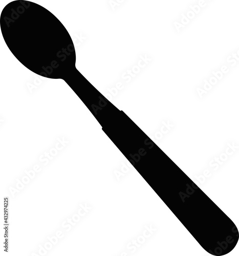 Vector illustration of black silhouette of a teaspoon