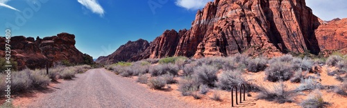 Padre Canyon, Snow Canyon State Park, Saddleback Tuacahn desert hiking trail landscape panorama views, Cliffs National Conservation Area Wilderness, St George, Utah, United States. USA. photo