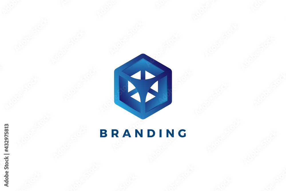 Fototapeta premium Hexagonal link abstract logo design
