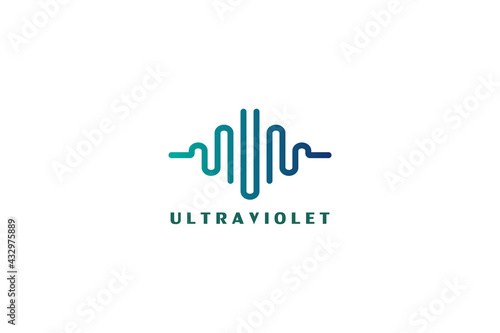 Letter u ultrasonic abstract logo design