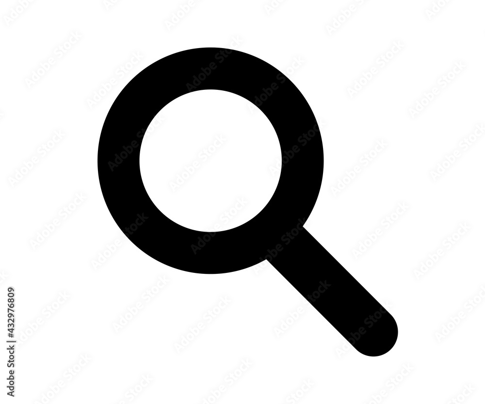 Magnifying glass or search icon, flat vector graphic on isolated background. Magnifying glass or search icon, flat vector graphic on isolated background.