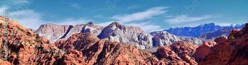 Padre Canyon, Snow Canyon State Park, Saddleback Tuacahn desert hiking trail landscape panorama views, Cliffs National Conservation Area Wilderness, St George, Utah, United States. USA. © Jeremy