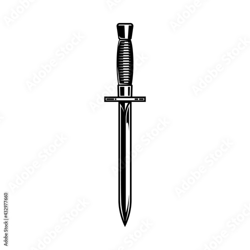Fotografiet Illustration of dagger in monochrome style