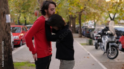 Wallpaper Mural painful separation-girl does not want to accept the breakup with her boyfriend Torontodigital.ca