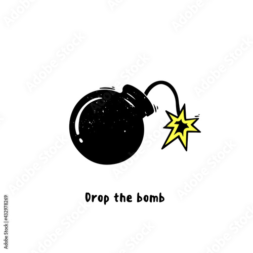 Cartoon drawing of a bomb with a wick