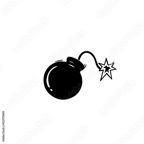 Cartoon drawing of a bomb with a wick