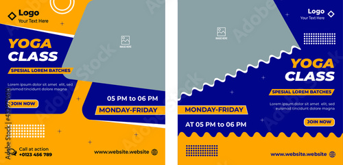 Text Editable World Yoga Day Social Media Post Template, Fitness or gym web post Template Design 