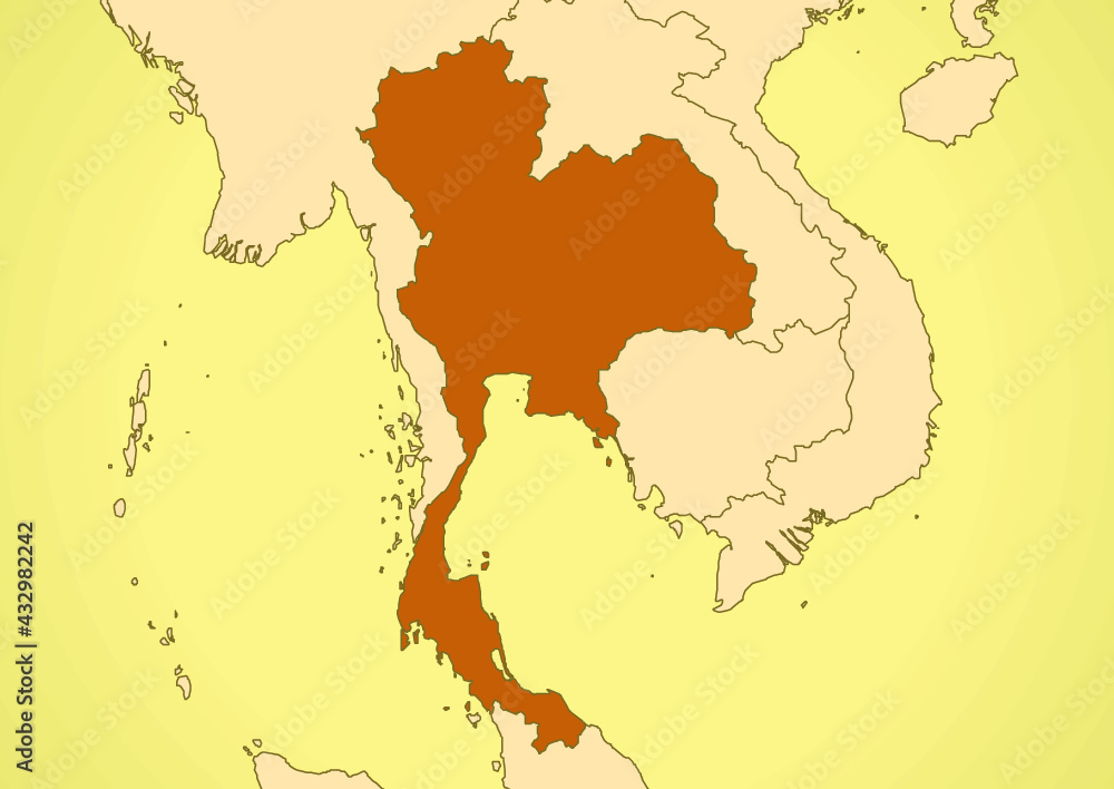 Obraz premium Thailand map old vintage asia