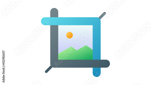 crop edit resize single isolated icon with smooth style