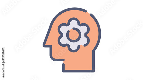 thought process think single isolated icon with flat dash or dashed style