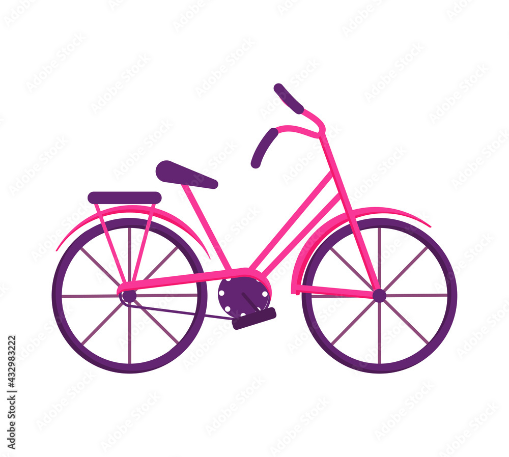 pink bicycle on white background pink bicycle on white background
