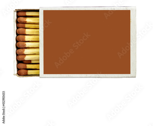 Fotografie Brown paper matchbox on a white background