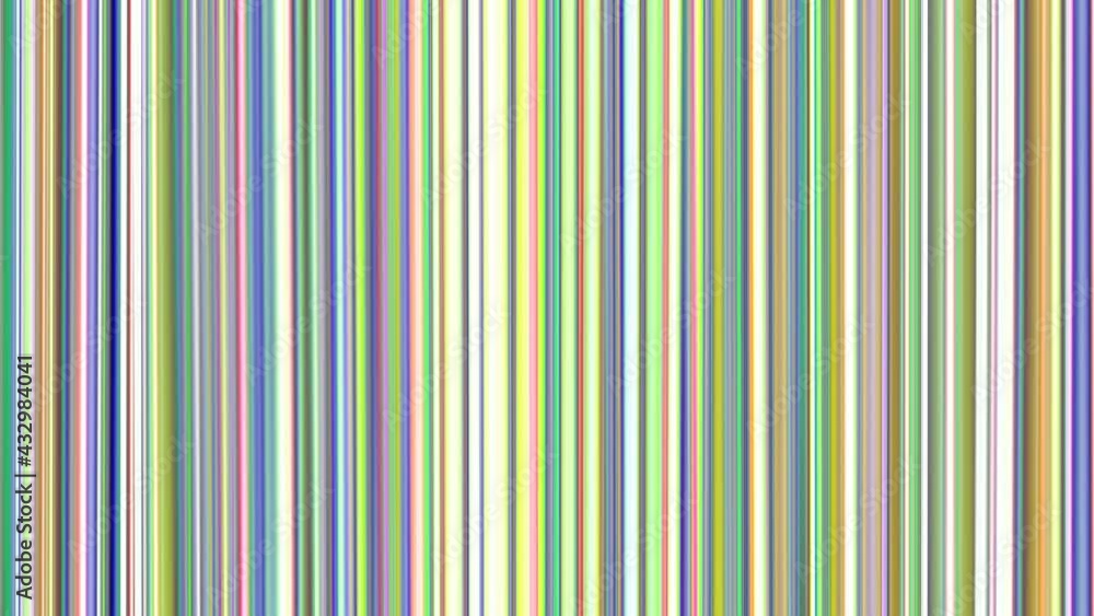 Vertical parallel colorful thick and thin lines moving, changing colors. Seamless hypnotic pattern of geometric striped background. Abstract spectrum looping and metamorphoses. 4K UHD 4096x2304