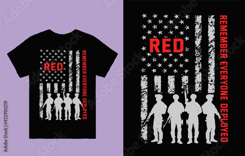 Remember everyone deployed - American Flag T shirt Design vector