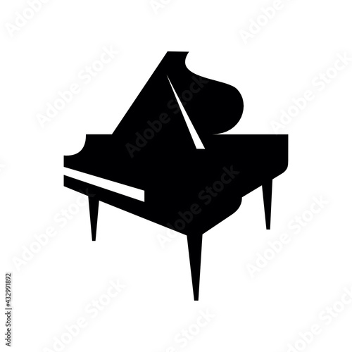 Vector illustration of a grand piano in cartoon style isolated on white background in EPS10