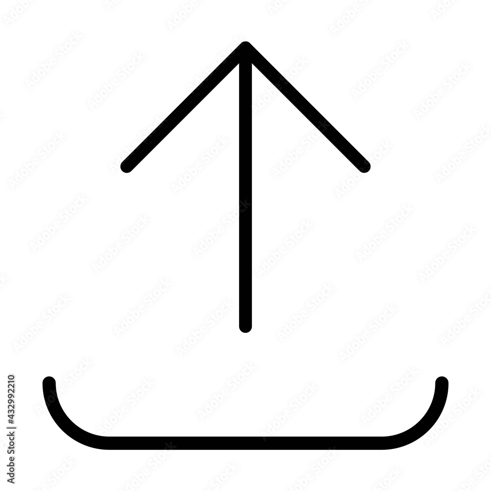 Neat upload thin line icon in black, isolated on white background. Flat design. Trendy outline logo for app, graphic design, infographic, web, site, ui, ux, gui, element, dev, logotype. Vector EPS 10 Neat upload thin line icon in black, isolated on white background. Flat design. Trendy outline logo for app, graphic design, infographic, web, site, ui, ux, gui, element, dev, logotype. Vector EPS 10