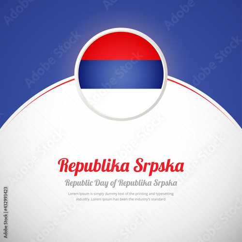 Republika Srpska happy independence day with creative colorful country flag background