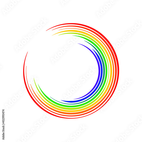 rainbow brush strokes art, circle art strokes