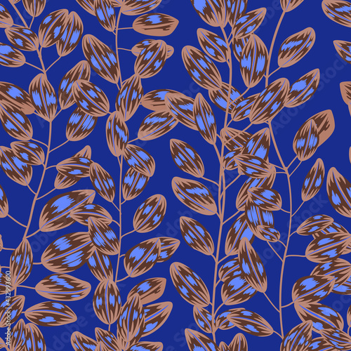 Moody Tropical Floral vector seamless repeat pattern. 